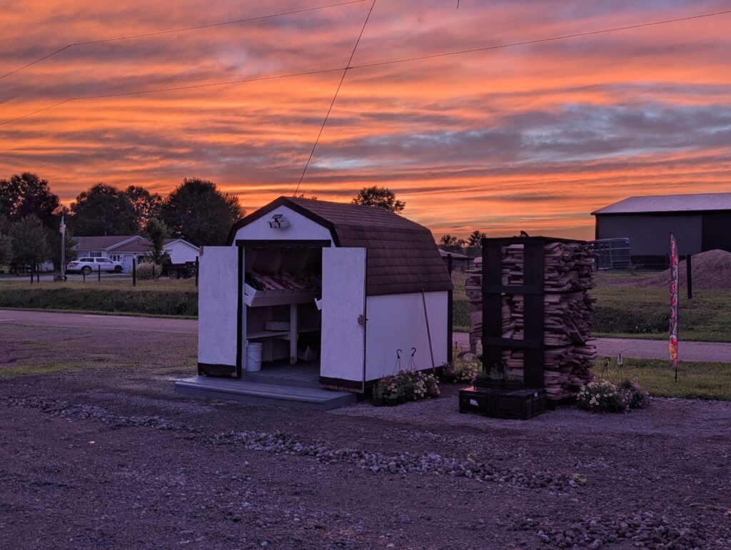 Fansler Pride Farm Stand at sunset
